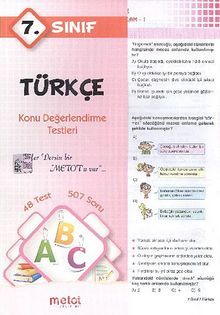 7. Sınıf Türkçe Konu Değerlendirme Testleri