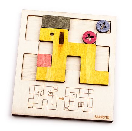 Montessori Ahşap Zeka Oyunları/ w-Sliding Dog Puzzle