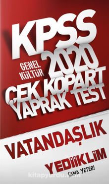2020 Kpss Genel Kültür Vatandaşlık Çek Kopart Yaprak Test - Kolektif