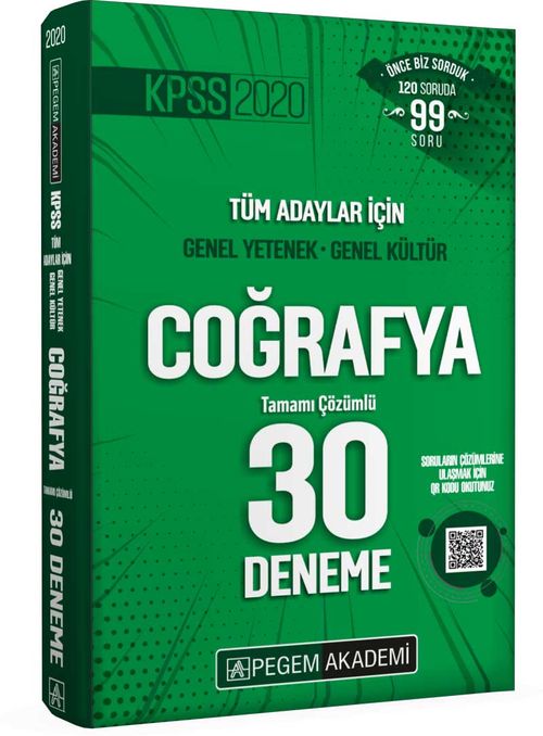 2020 KPSS Genel Yetenek - Genel Kültür Coğrafya 30 Deneme