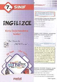 7.Sınıf İngilizce Konu Değerlendirme Testleri