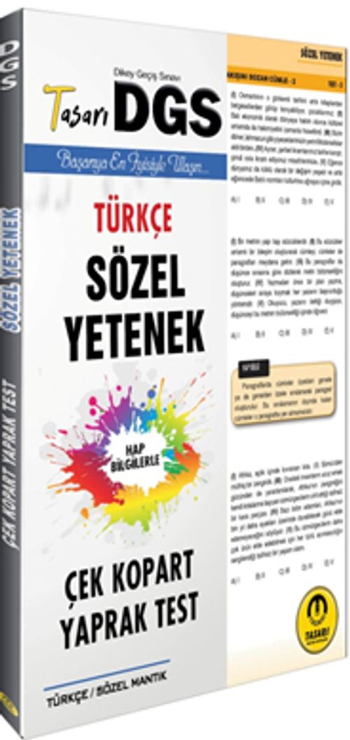 DGS Türkçe Sözel Yetenek Çek Kopart Yaprak Test