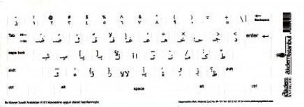 Arapça Sticker Klavye (Siyah Klavyeler İçin)
