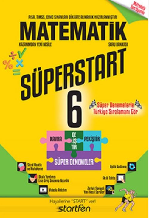 6. Sınıf Süperstart Matematik Kavra Geliştir Pekiştir Süper Denemeler