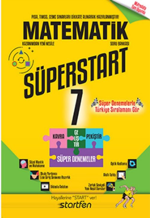 7. Sınıf Süperstart Matematik Kavra Geliştir Pekiştir Süper Denemeler
