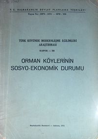 Orman Köylerinin Sosyo-Ekonomik Durumu (2-B-32)