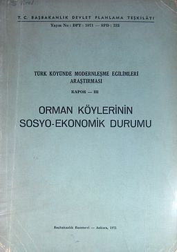 Orman Köylerinin Sosyo-Ekonomik Durumu (2-B-32)