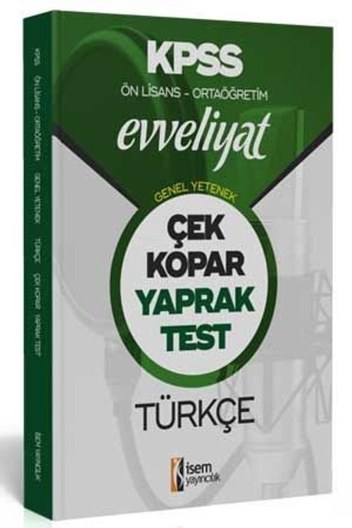 2020 Evveliyat KPSS Genel Yetenek Ortaöğretim Ön Lisans Türkçe Çek Kopar Yaprak Test 