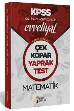 2020 Evveliyat KPSS Genel Yetenek Ortaöğretim Ön Lisans Matematik Çek Kopar Yaprak Test