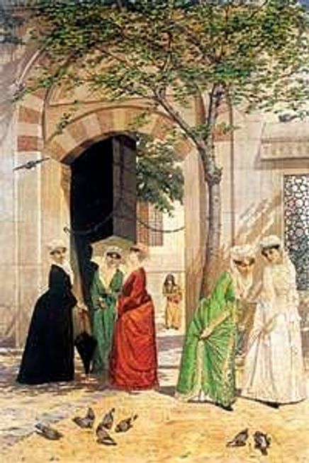 Cami Önünde Kadınlar / Osman Hamdi Bey (OHB 012-50x75) (Çerçevesiz)