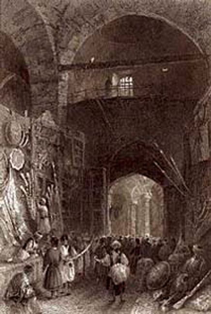 Kapalıçarşı Silah Pazarı / William Henry Barrlett (GRV 056-50x75) (Çerçevesiz)