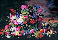 Çiçekli ve Meyveli Natürmort 500 Parça (34x48-Kod:3512