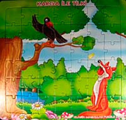 Karga ile Tilki Yapboz / Klasik Masallar Puzzle Dizisi