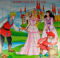 Pembe Gül ile Al Gül Yapboz / Klasik Masallar Puzzle Dizisi