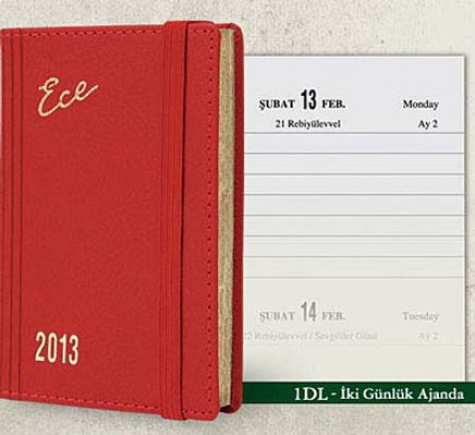 2013 Ece Ajanda - Muhtıra Serisi 1DL Cep (Ürün Kod:1) Kırmızı