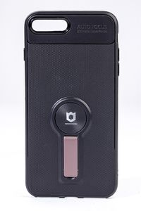 Telefon Kılıfı - Apple iPhone 7 Plus-8 Plus  - Mat Siyah - Gül Kurusu Ayaklı (TMS-013)