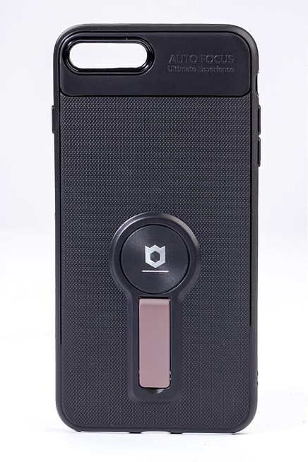 Telefon Kılıfı - Apple iPhone 7 Plus-8 Plus  - Mat Siyah - Gül Kurusu Ayaklı (TMS-013)